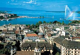 The waterfront in Geneva